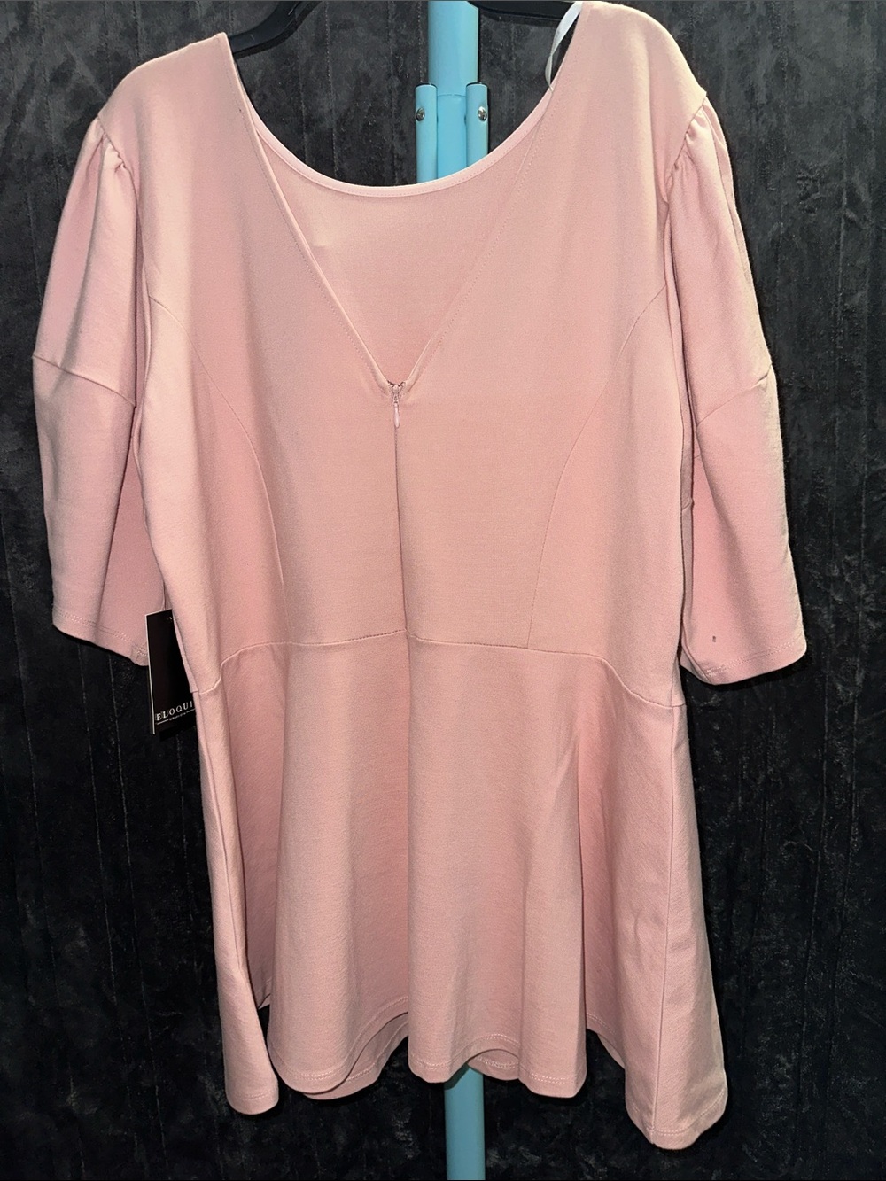 Eloquii Dusty Pink Scoop Neck Dress - Picture 3 of 5